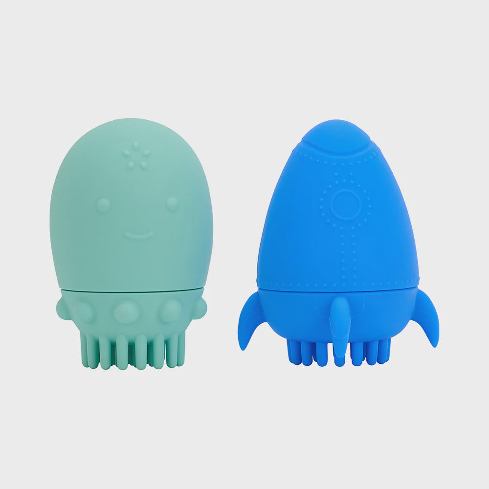 SILICONE BATH BRUSH - ROCKET &amp; SQUID