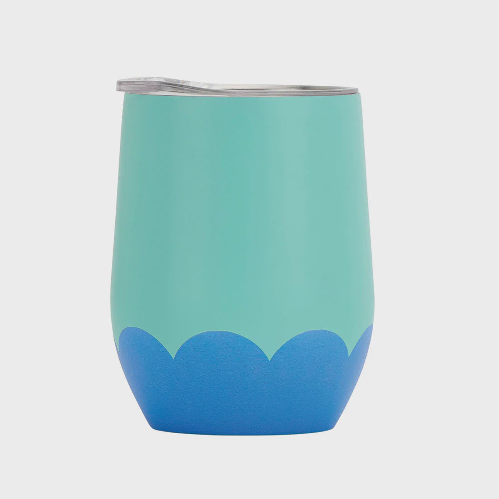 Wave Wine Tumbler - Aqua Blue