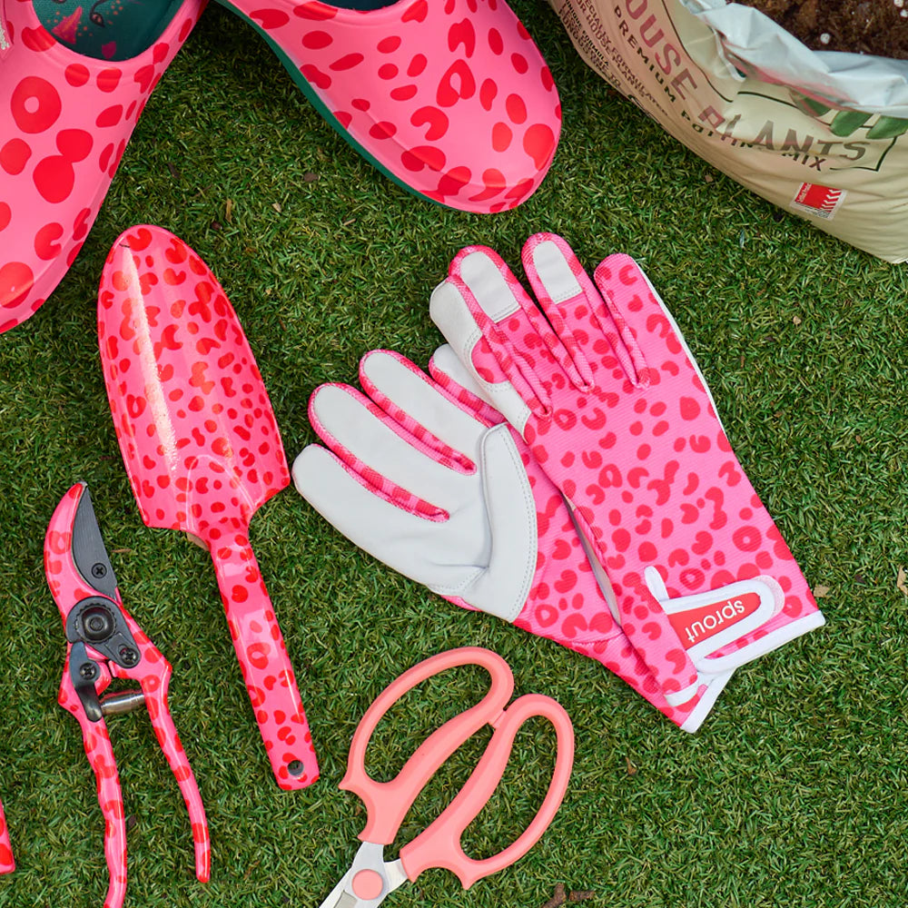 Sprout - Pink Cheeta Gardening Gloves