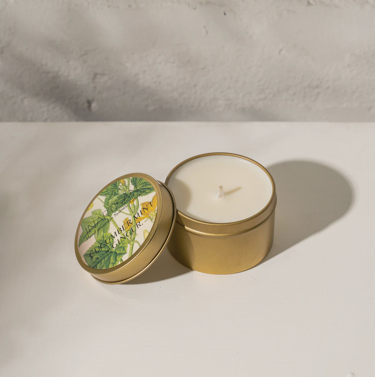 Soy Candle Travel Tin -  Cucumber, Mint &amp; Ginger