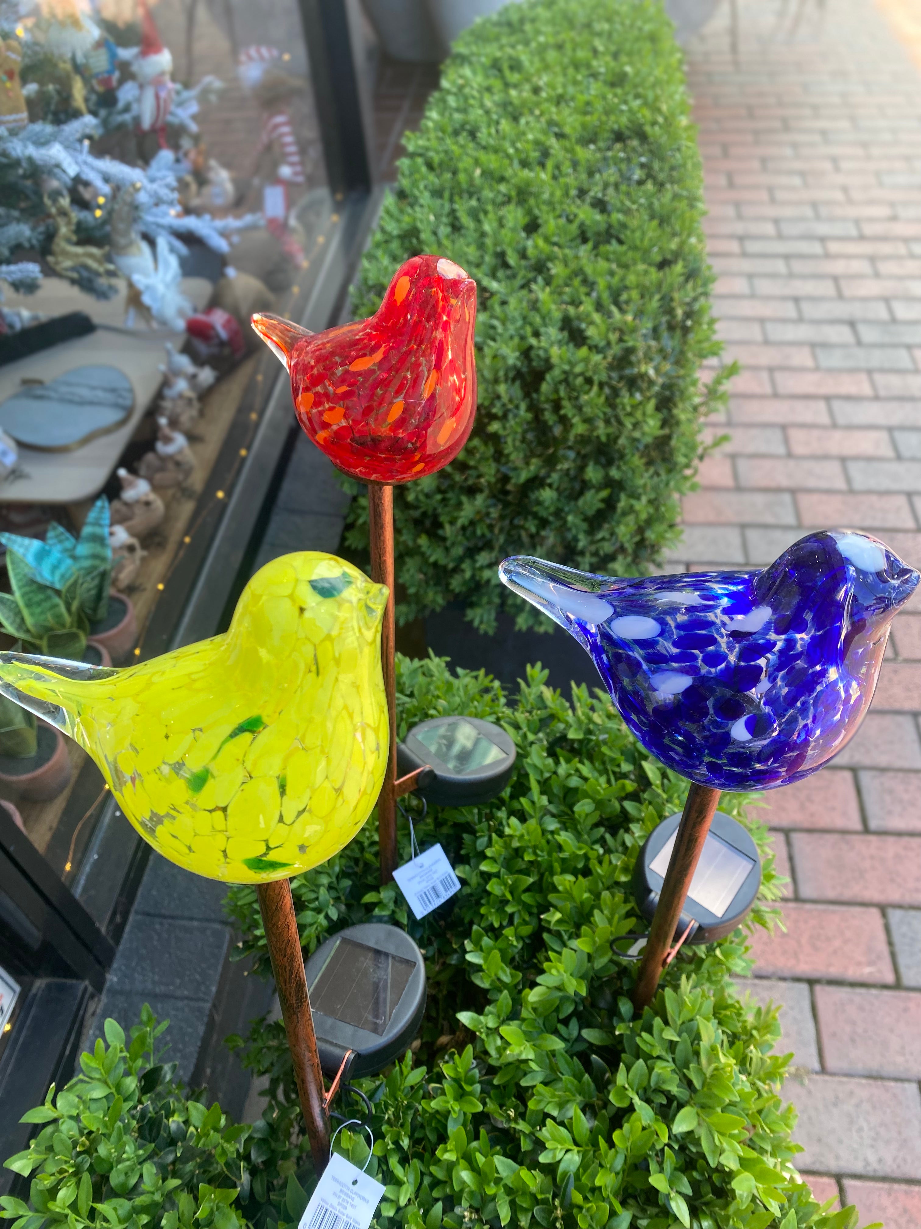 Solar powered shop yard stakes