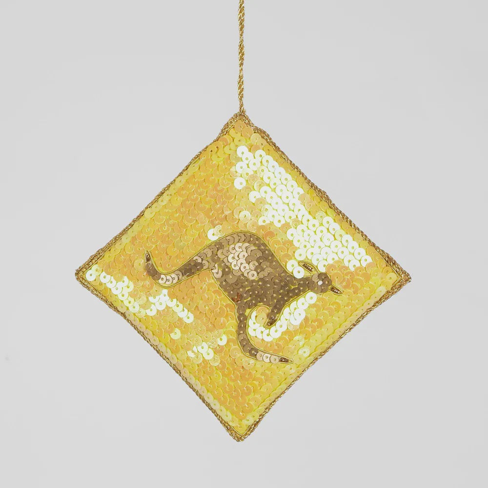 Kangaroo Crossing Sequin Decoration