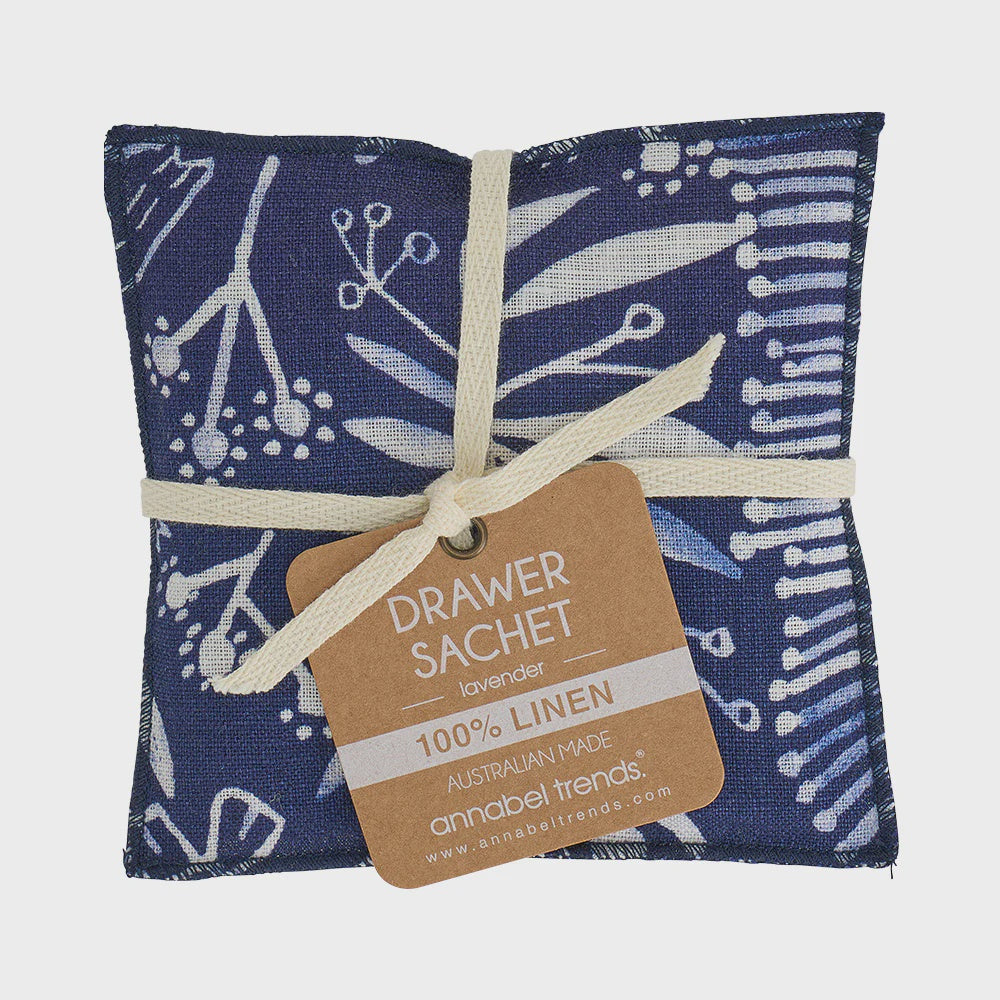 LINEN DRAWER SACHET - NAVY NATIVES