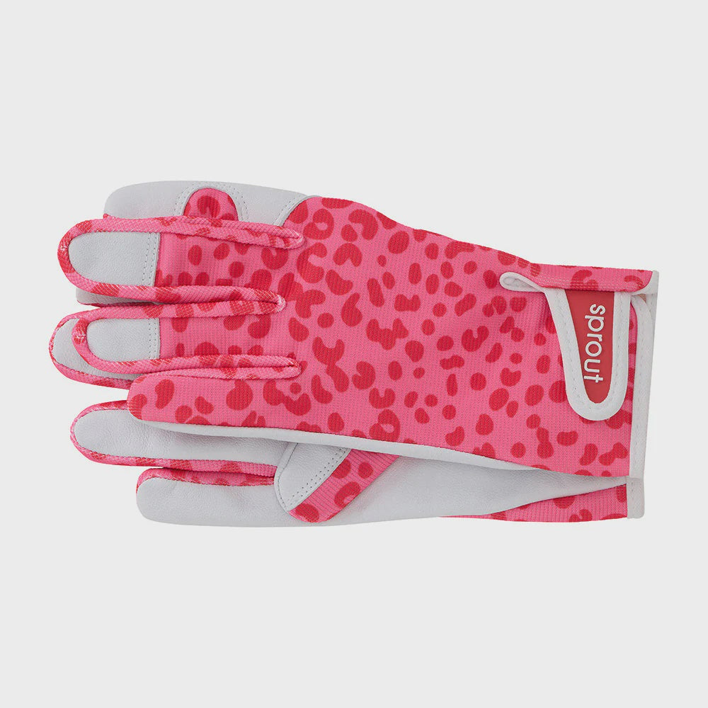 Sprout - Pink Cheeta Gardening Gloves