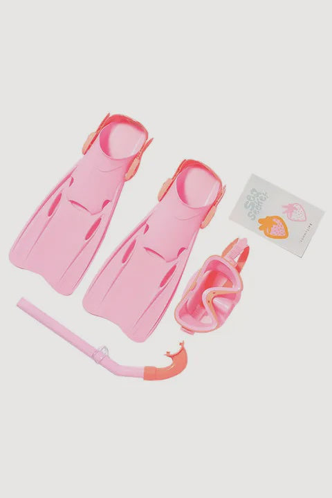 Kids Dive Set Seeker - Medium Strawberry