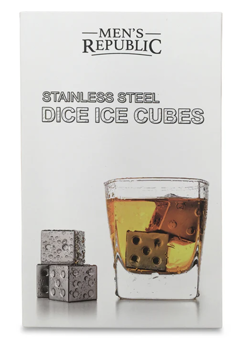 Men&#39;s Republic Dice Ice Cubes - 4 Pieces Stainless Steel