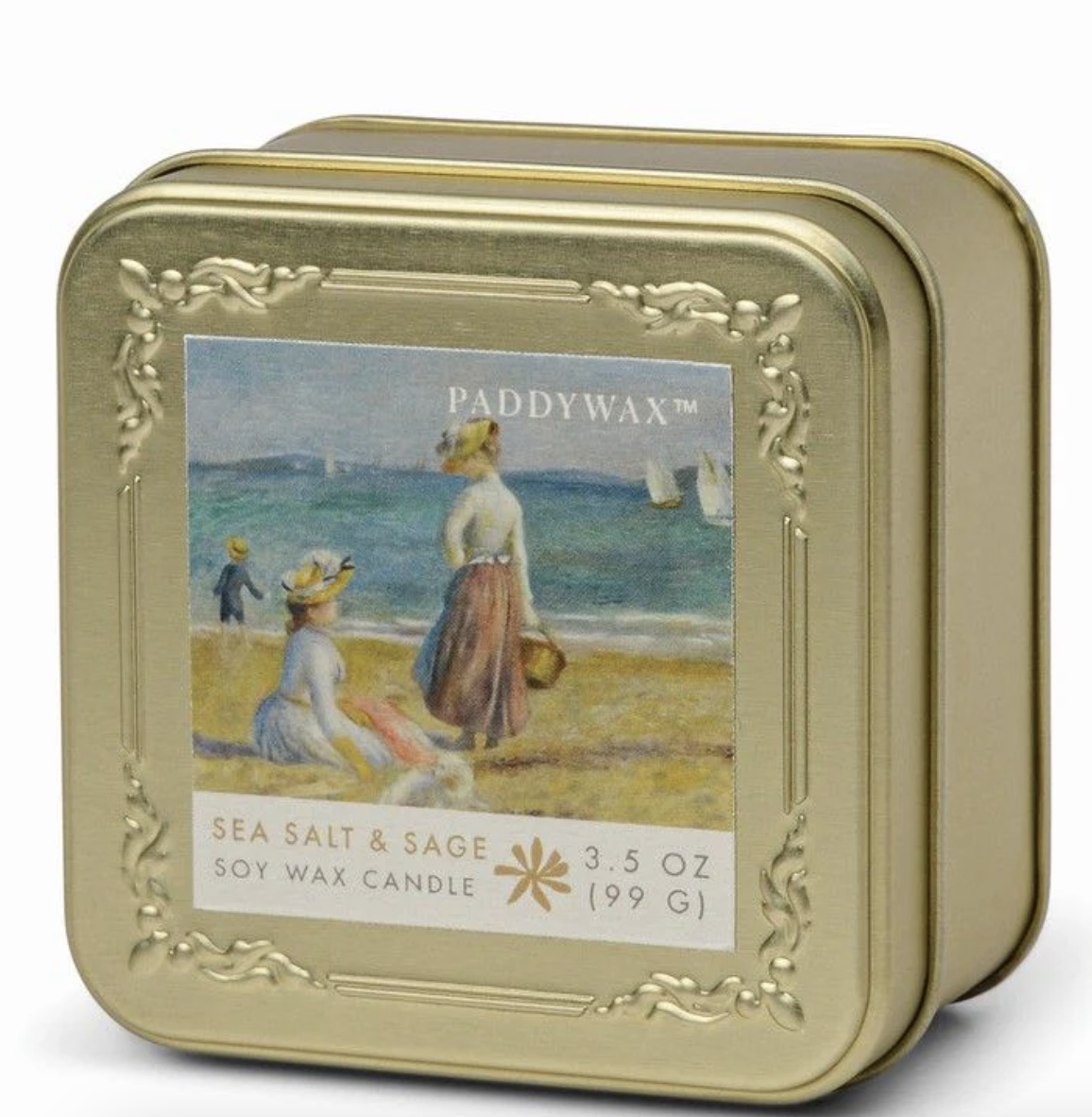 Impressionist Tin Candle - Renoir Figures on the Beach