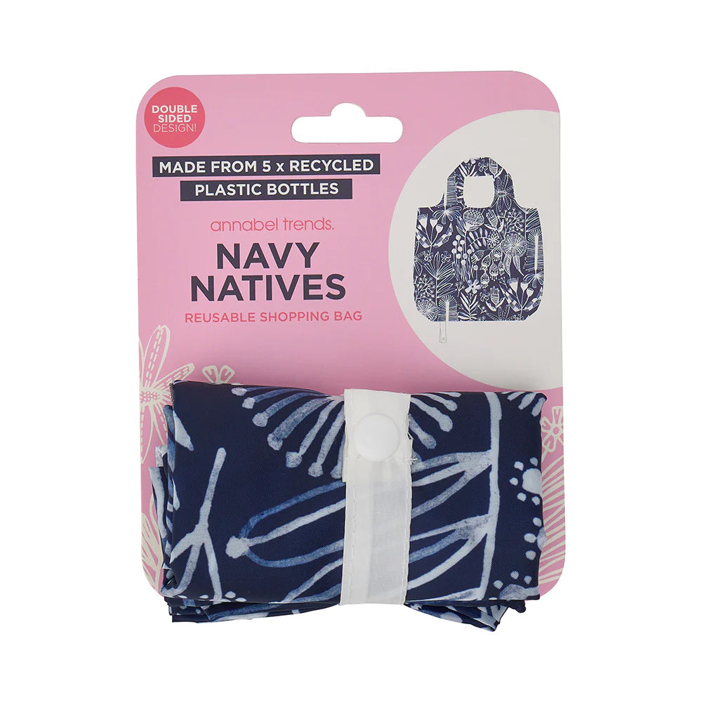 SHOPPING TOTE - NAVY NATIVES