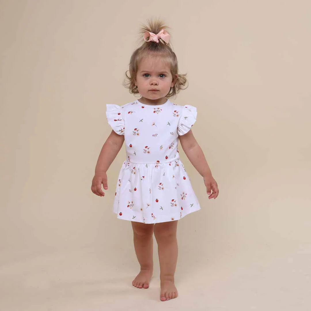 Ladybug Short Sleeve Frill Dress