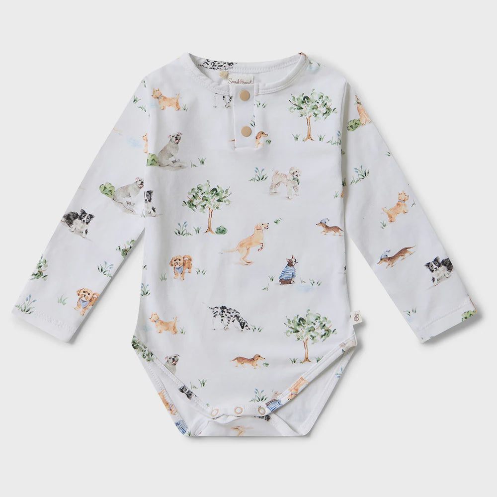 Dog Park Long Sleeve Organic Bodysuit