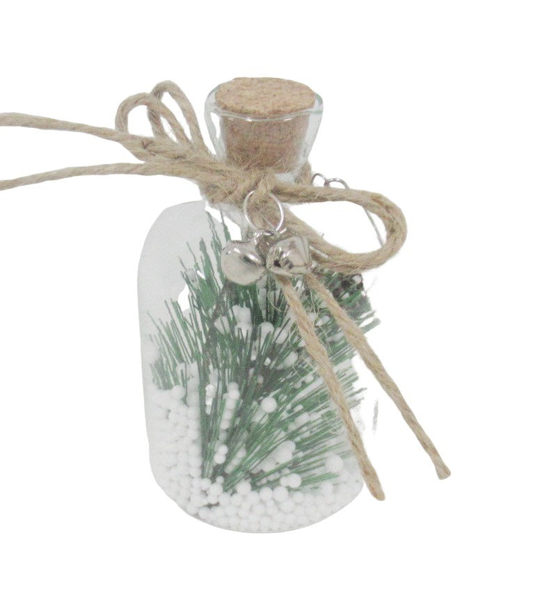 Glass Bottle With Pine Needle Ins