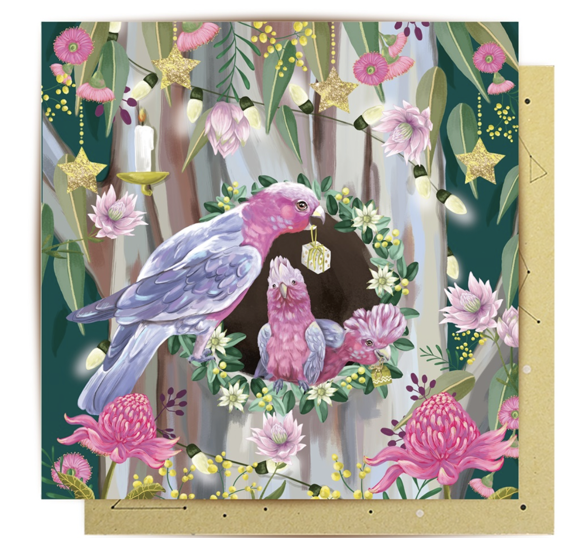 Greeting Card At Home For Christmas Galah