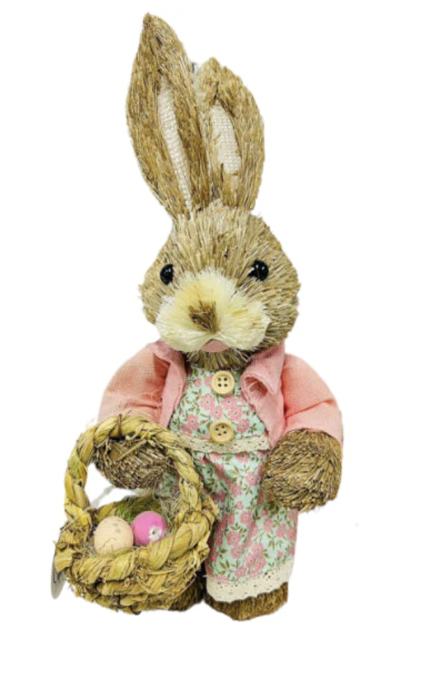 Mabel Bunny w Basket Straw
