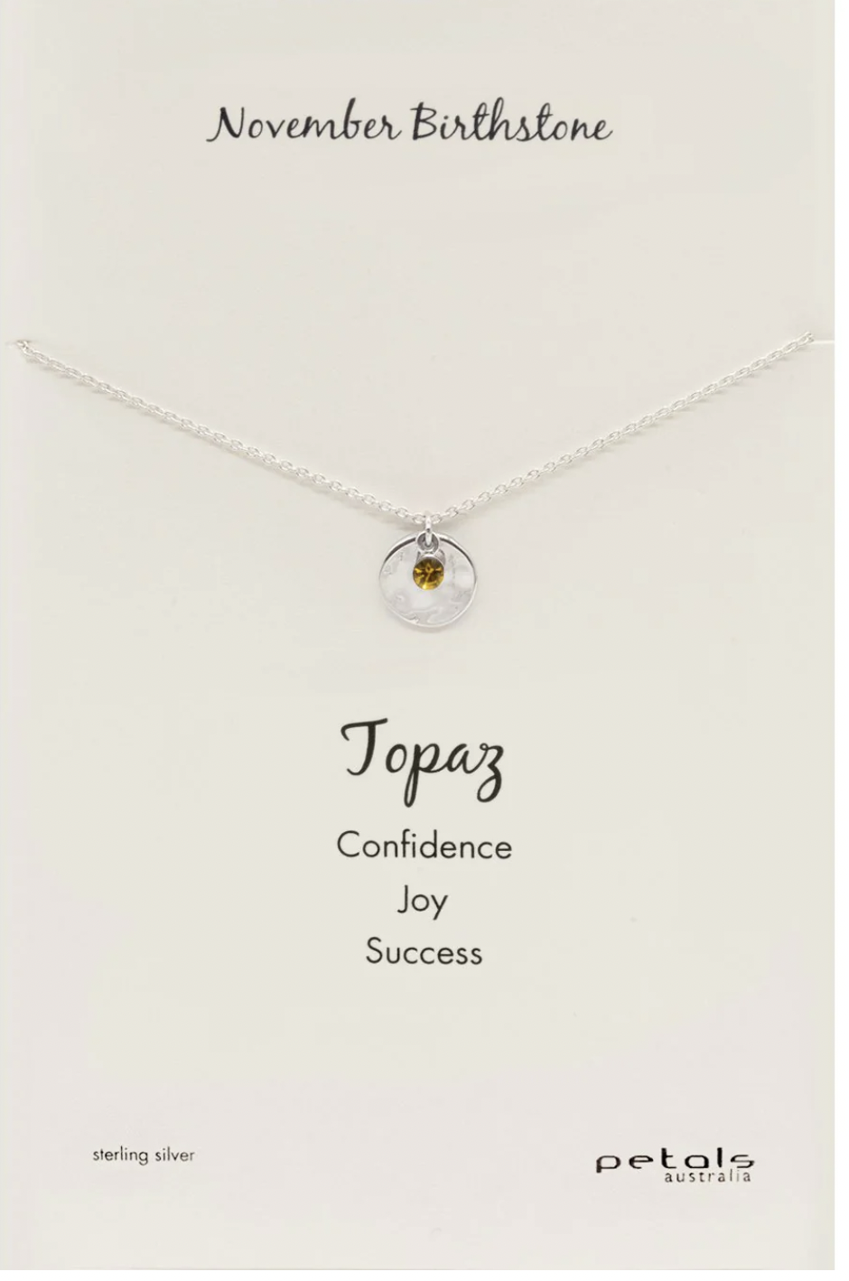 November Topaz Birthday Necklace