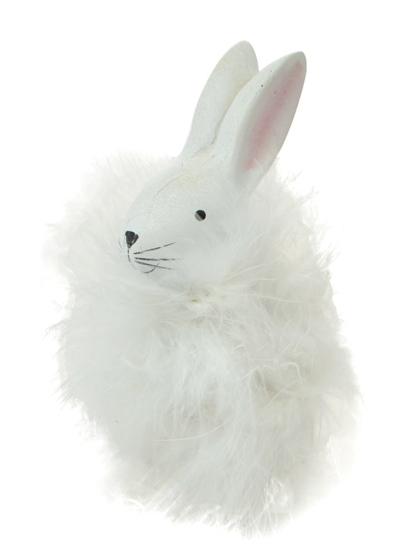 Ceramic Bunny White Fur